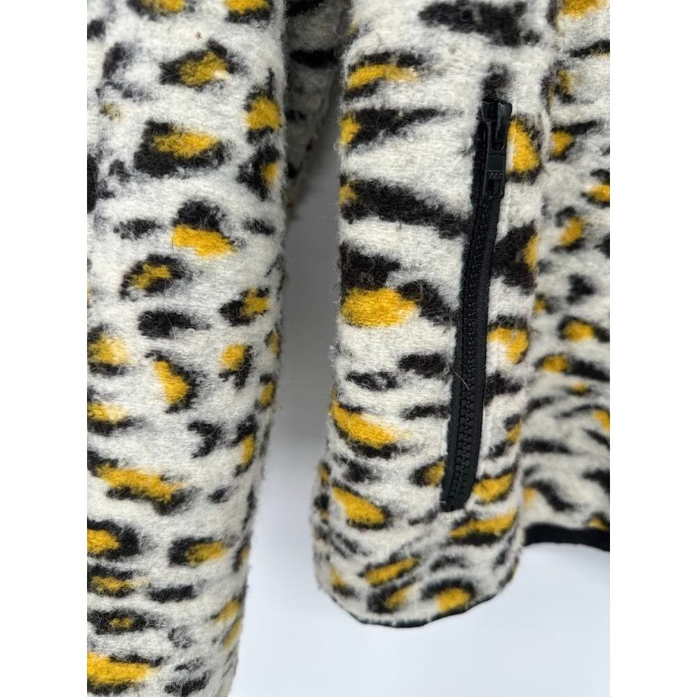 Pleasures Leopard Animal Print Full Zip Jacket Size Small Y2K Faux Wool Blend - Picture 3 of 13